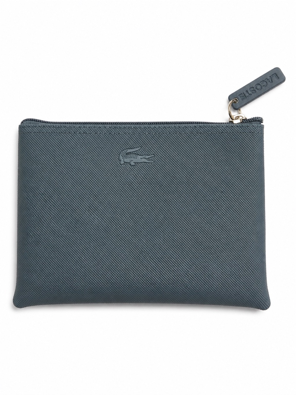 Lacoste Zip Pouch in Slate Gray-Blue